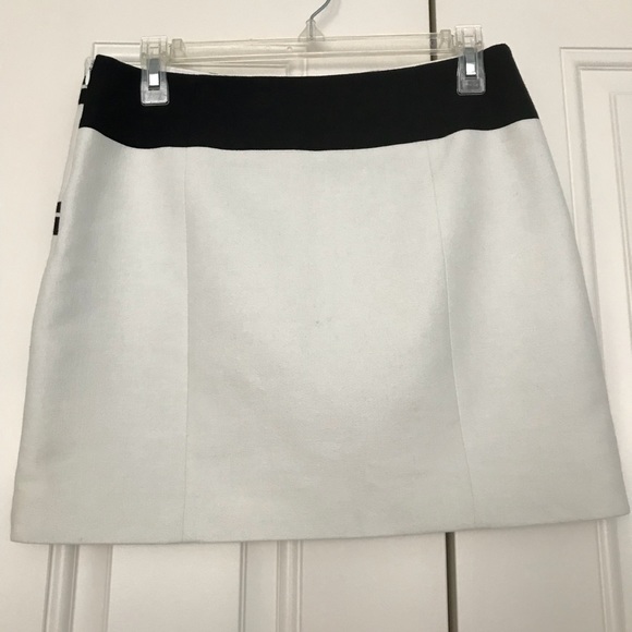NWOT Tibi cotton white checkered border mini skirt - Picture 5 of 5